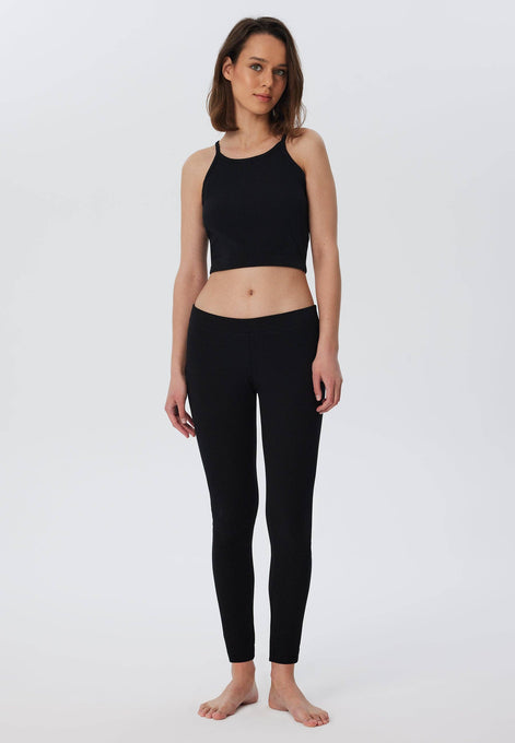 Organic Ribbed Crop Top with Spaghetti Straps: Women's