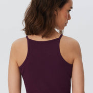 Organic Ribbed Crop Top with Spaghetti Straps: Women's