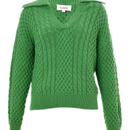 Jamie Cable Collar Jumper - Green