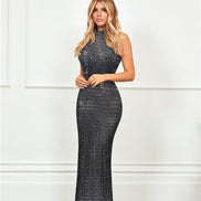 Taloola Gun Metal Embellished Maxi Dress