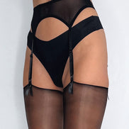 Black Mesh Suspender Belt