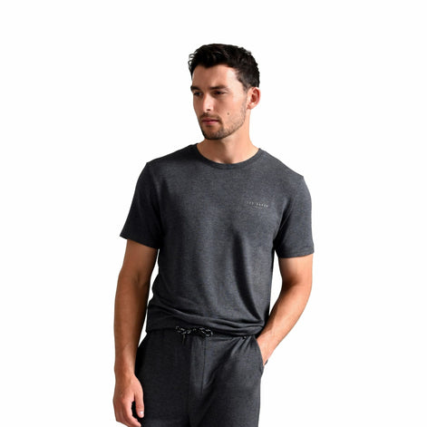 Mens Short Sleeve Luxury Pyjama Top Loungewear T-Shirt