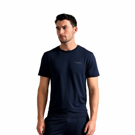 Mens Short Sleeve Luxury Pyjama Top Loungewear T-Shirt