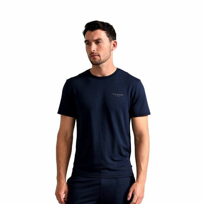 Mens Short Sleeve Luxury Pyjama Top Loungewear T-Shirt
