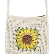 Yumi Handmade White Sunflower Crochet Bag
