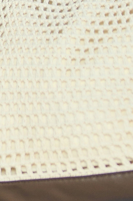 Yumi Ivory Crochet Shoulder Bag With Faux Leather Straps