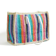 Yumi Multicolour Stripe Natural Shoulder Bag