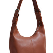 Yumi Brown Shoulder Scoop Bag With Buckle