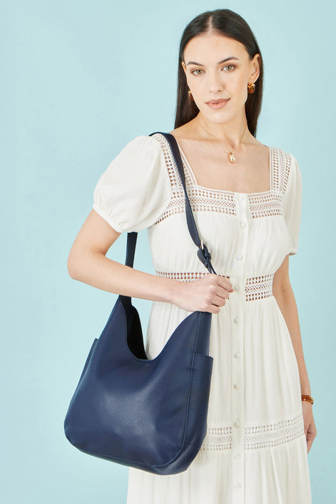 Yumi Navy Shoulder Bag With Detachable Inside Purse