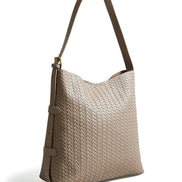 Yumi Stone Woven Shoulder Bag With Detachable Inside Purse