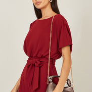 Yumi Pewter Textured Small Knot Handle Handbag