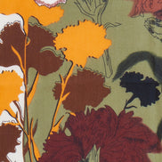 Yumi Green Viscose Placement Floral Scarf