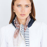 Yumi Multicolour Viscose Stripe Pattern Scarf