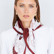 Yumi Brown Viscose Floral Scarf