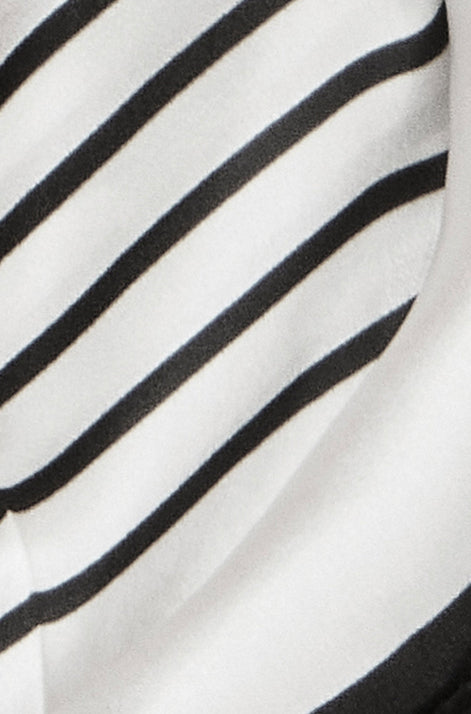 Yumi Ivory 100% Silk Butterfly Stripe Scarf