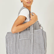 Yumi Black Gingham Quilted Shopper Bag