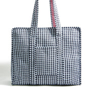 Yumi Black Gingham Quilted Shopper Bag