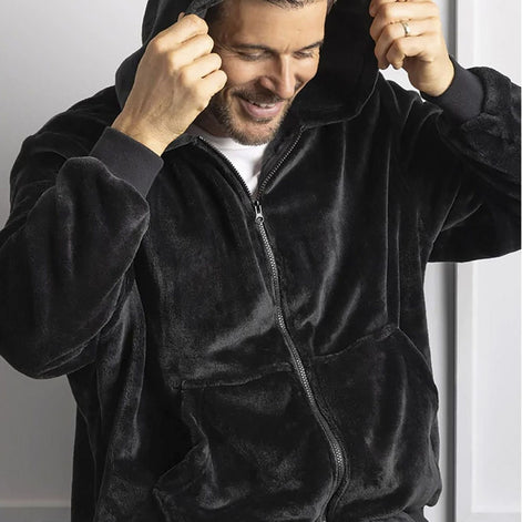 Mens Zipped Soft Warm Fleece Jumper for Winter