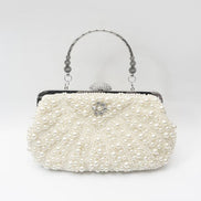 Ivory Pearl and Crystal Clutch Bag