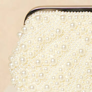 Ivory Pearl and Crystal Clutch Bag