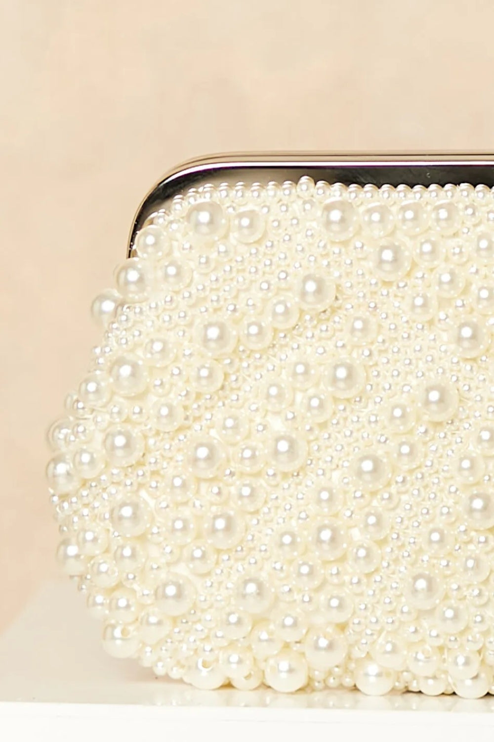 Ivory Pearl and Crystal Clutch Bag