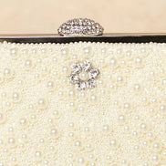 Ivory Pearl and Crystal Clutch Bag