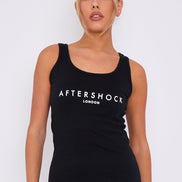 Black Logo Round Neck Vest Top