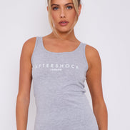 Grey Logo Round Neck Vest Top