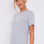 Grey Logo Short Sleeve Round Neck T-Shirt