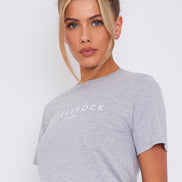 Grey Logo Short Sleeve Round Neck T-Shirt
