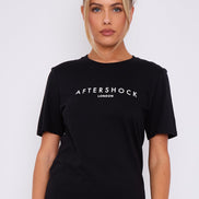 Black Logo Short Sleeve Round Neck T-Shirt