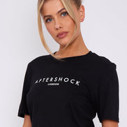 Black Logo Short Sleeve Round Neck T-Shirt