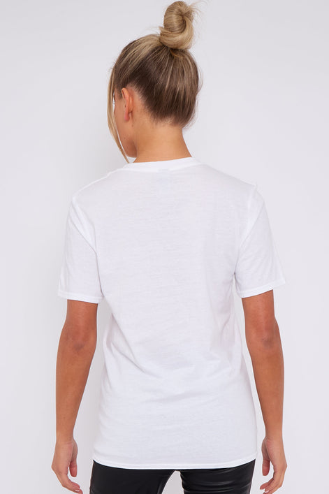 White C'est La Vie Short Sleeve Regular Fit T-Shirt
