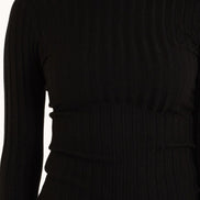 Black Ribbed Roll Neck Jumper