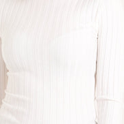 Cream Ribbed Roll Neck Jumper