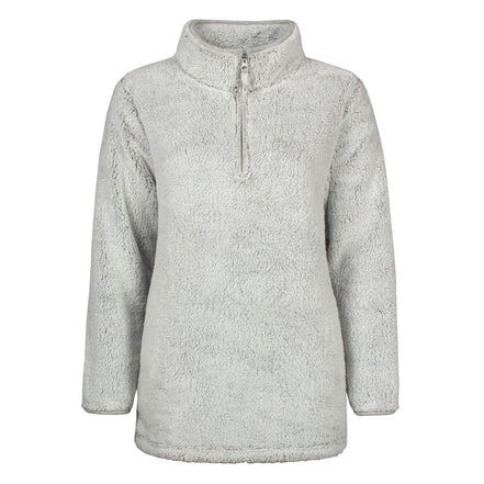 Ladies Thermal Soft Teddy Bear Fleece 1/4 Zip Hoodie Top for Winter