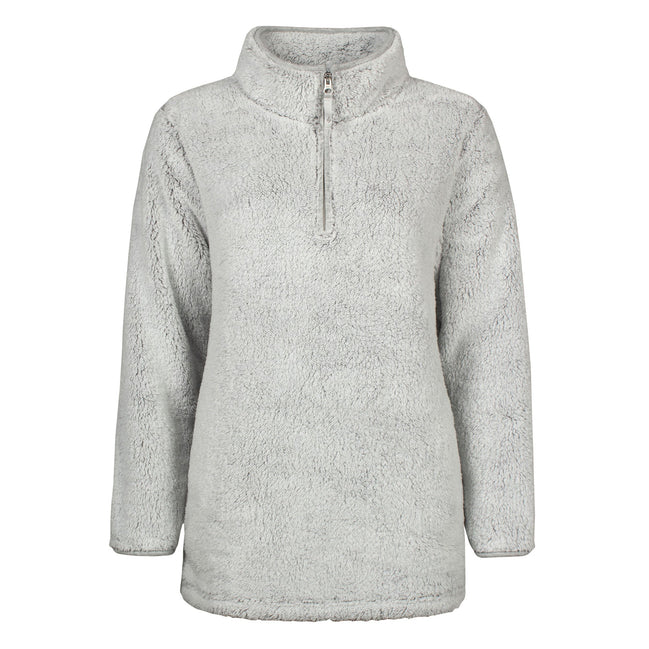 Ladies Thermal Soft Teddy Bear Fleece 1/4 Zip Hoodie Top for Winter