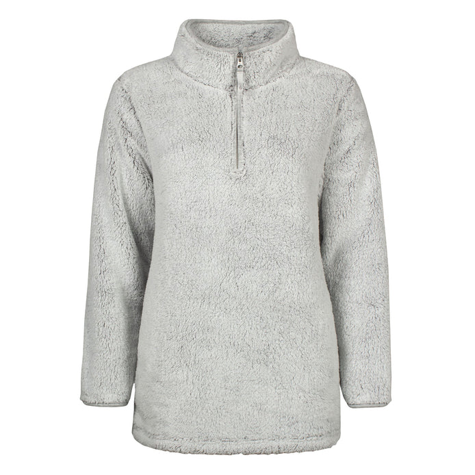Ladies Thermal Soft Teddy Bear Fleece 1/4 Zip Hoodie Top for Winter
