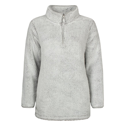 Ladies Thermal Soft Teddy Bear Fleece 1/4 Zip Hoodie Top for Winter