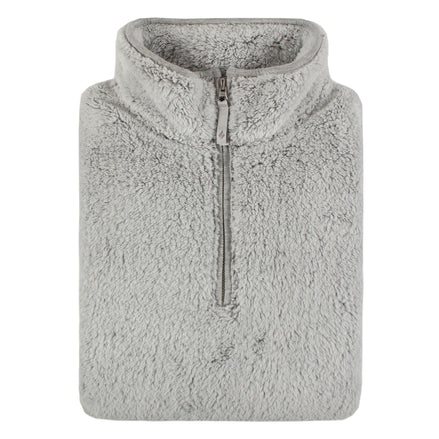 Ladies Thermal Soft Teddy Bear Fleece 1/4 Zip Hoodie Top for Winter