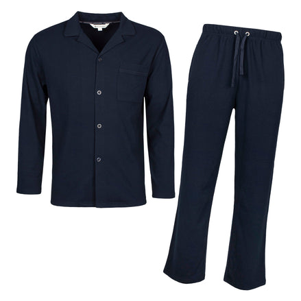 Mens Thermal Pyjama Set with Long Sleeve Top & Bottoms for Cold Nights