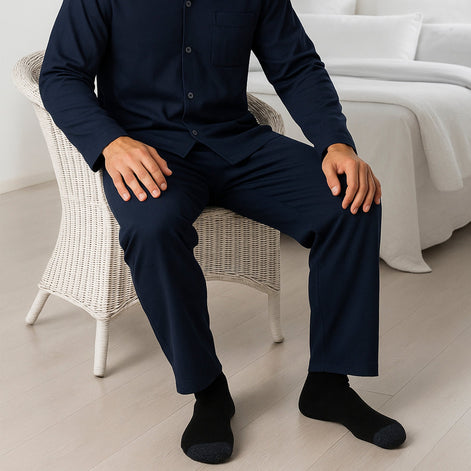 Mens Thermal Lounge Bottoms with Elastic Waist for Warm & Comfortable Wear
