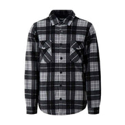 Mens Quilted Plaid Pattern Thermal Long Sleeve Winter Jacket
