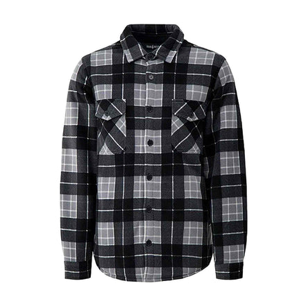 Mens Quilted Plaid Pattern Thermal Long Sleeve Winter Jacket