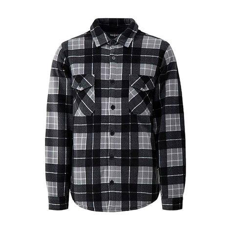 Mens Quilted Plaid Pattern Thermal Long Sleeve Winter Jacket