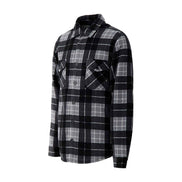 Mens Quilted Plaid Pattern Thermal Long Sleeve Winter Jacket