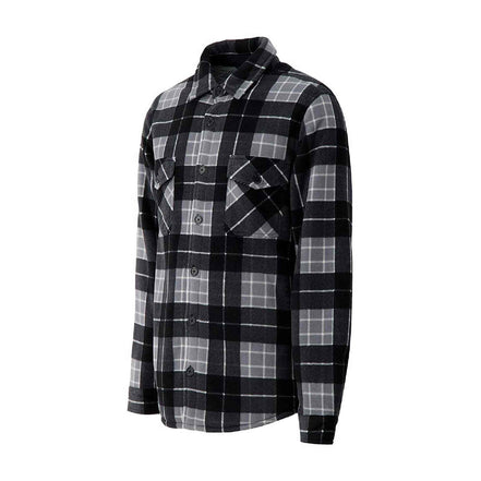 Mens Quilted Plaid Pattern Thermal Long Sleeve Winter Jacket