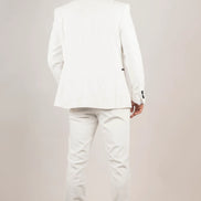 AK-24 - Men's White 3 Piece Velvet Wedding Tuxedo Suit