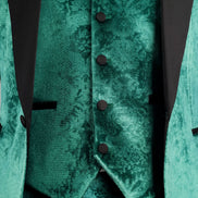 AK-25 - Men's Green 3 Piece Velvet Wedding Tuxedo Suit