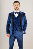 Smart Velvet Tuxedo Suit — Blue for men, styled for going out